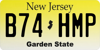 NJ license plate B74HMP