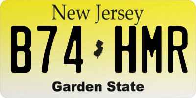 NJ license plate B74HMR