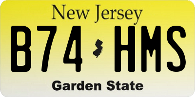 NJ license plate B74HMS