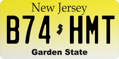 NJ license plate B74HMT