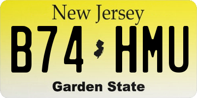 NJ license plate B74HMU