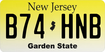 NJ license plate B74HNB