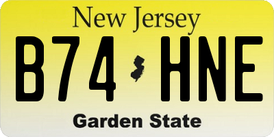 NJ license plate B74HNE