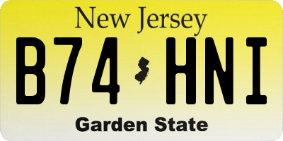 NJ license plate B74HNI