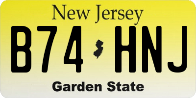 NJ license plate B74HNJ