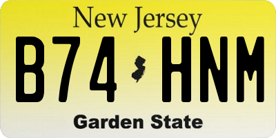 NJ license plate B74HNM