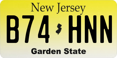 NJ license plate B74HNN