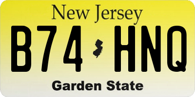 NJ license plate B74HNQ