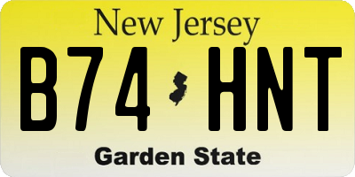 NJ license plate B74HNT