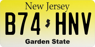 NJ license plate B74HNV