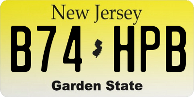 NJ license plate B74HPB