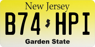 NJ license plate B74HPI