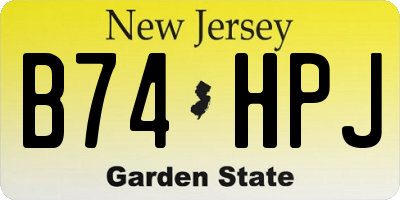 NJ license plate B74HPJ