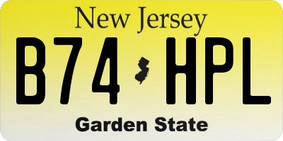 NJ license plate B74HPL