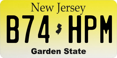 NJ license plate B74HPM