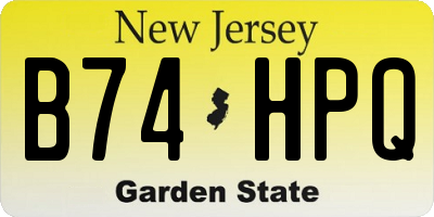 NJ license plate B74HPQ