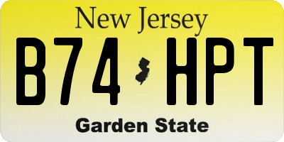 NJ license plate B74HPT
