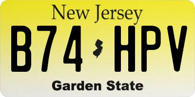 NJ license plate B74HPV