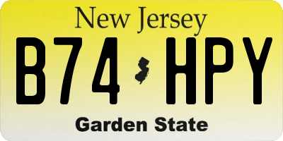 NJ license plate B74HPY
