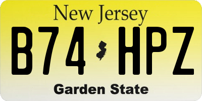 NJ license plate B74HPZ