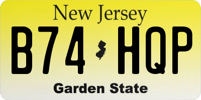 NJ license plate B74HQP