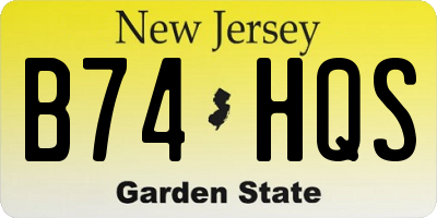 NJ license plate B74HQS