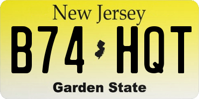 NJ license plate B74HQT