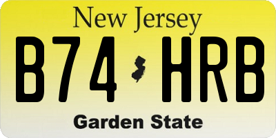 NJ license plate B74HRB