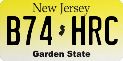 NJ license plate B74HRC