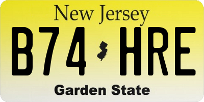NJ license plate B74HRE