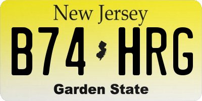 NJ license plate B74HRG