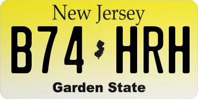 NJ license plate B74HRH