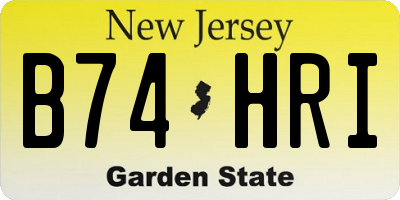 NJ license plate B74HRI