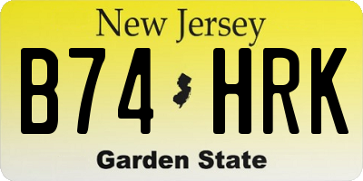 NJ license plate B74HRK