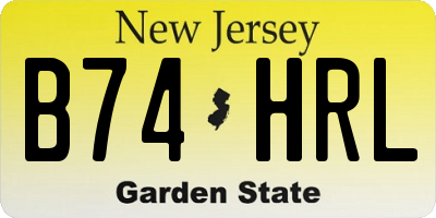 NJ license plate B74HRL