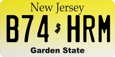 NJ license plate B74HRM