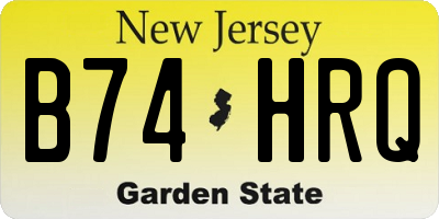 NJ license plate B74HRQ