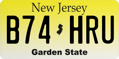 NJ license plate B74HRU