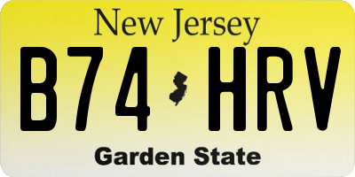 NJ license plate B74HRV