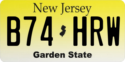 NJ license plate B74HRW