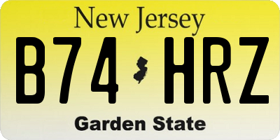 NJ license plate B74HRZ