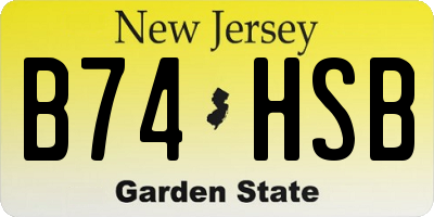 NJ license plate B74HSB