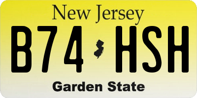 NJ license plate B74HSH