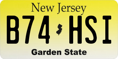 NJ license plate B74HSI