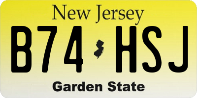 NJ license plate B74HSJ