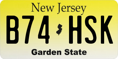 NJ license plate B74HSK