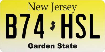 NJ license plate B74HSL