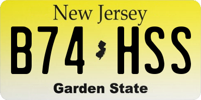 NJ license plate B74HSS