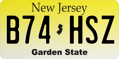 NJ license plate B74HSZ