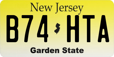 NJ license plate B74HTA